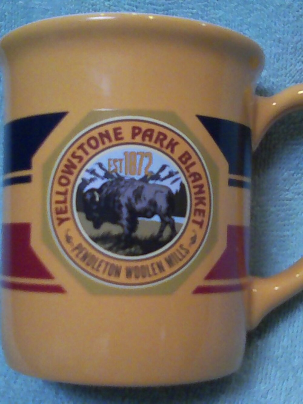 Pendleton Woolen Mills Yellowstone Park Blanket Mug Yellow 18 oz
